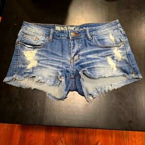 Machine Low-rise Denim Shorts